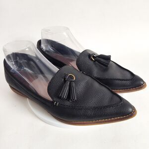 Sperry Black Leather Tassel Loafers Flats